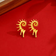 Gothic Personality Stereo Conch Ancient Silver Stainless Steel Stud Earrings for Men Women Hallowmas Punk Jewelry Accessory Gift