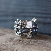 Gothic Flower Sugar Skull Ring for Men and Women New Hip-hop Punk Flower Ring Couple Gift Fashion Banquet Party Accessories