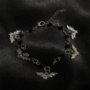 Gothic Bat Bracelet Charm Punk Jewelry Charm Adjustable Bracelets for Women Halloween Witchy Goth Accessory