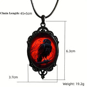 Gothic Horror Cameo Necklace Women Man Witch Jewelry Accessories Bat Castle Crow Black Cat Pumpkin Charm Rope Chain Choker Trend