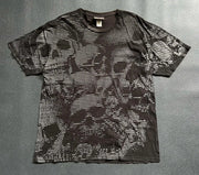 2000s Gothic T shirt Suffering Skeleton Print Top Y2K Angel Hip Hop Harajuku Street Plus Size Loose T shirt Fashion Clothing