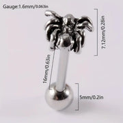 1PC Spider Tongue Piercing Ring Simple Punk Style Body Jewelry Halloween Decoration Y2K
