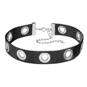 Choker Collar Necklace Woman Black Punk Sexy PU Leather Heart Lock Key Spike Chocker Gothic Cosplay Accessories Party Jewelry
