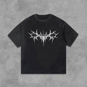 Vintage Gothic Print Graphic Acid Washed T-shirt unisex casual and comfortable selected quality graphic t shirts