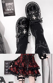 Gothic Punk Thi Heel oes Women's Spring 2025 New Sle Sweet Cool Spicy Platform Slip-On Faionable Casual Loers