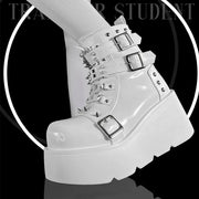 New Gothic Style Platform Vampire Cosplay Women Mid-calf Boots 2024 Winter Wedges Comfy Women Motorcycle Boots Shoes