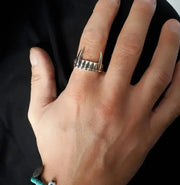 Gothic Dark Red Y2K Cross Star Stone Rings for Women Goth Moon Star Blue Butterfly Crystal Ring Egirl Colorful Opal Ring Jewelry