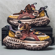 Gothic Style Trend Men Chunky Sneakers Street Fashion Men's Sports Shoes Comfortable Low Cut Casual Sneakers Male Heighten Shoes