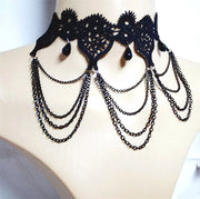 Gothic Choker Necklaces Vintage Black Lace Necklace & Pendant Women Accessories Punk Party Vampire Halloween Costumes Jewelry