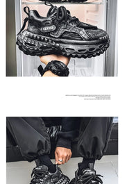Gothic Style Trend Men Chunky Sneakers Street Fashion Men's Sports Shoes Comfortable Low Cut Casual Sneakers Male Heighten Shoes