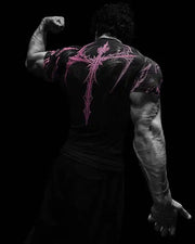 Gothic Metal Print Compression T-shirt Men Women Punk Streetwear Short Sleeve Fitness Top Slim Fit Gym Tee Y2k Aesthetic Unisex