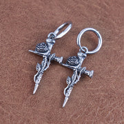 Gothic Fashion Rose Drop Earrings for Women Vintage Hip Hop Style Stainless Steel Earring Male Ear Jewelry Accessories Wholesale