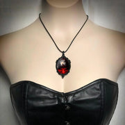 Gothic Horror Cameo Necklace Women Man Witch Jewelry Accessories Bat Castle Crow Black Cat Pumpkin Charm Rope Chain Choker Trend