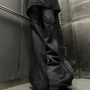 2025 New Gothic Retro Oversized Baggy Fit Unisex Mopping Pants Y2K  High Street Spider Embroidered Patch Hip Hop Streetwear
