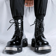 Men's High-Top Thick-Sole Height-Increasing Boots Trendy Metal Punk Style Oversized Boots High-Top Men's Footwear