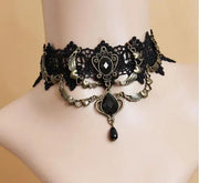 Neo-Gothic Black Sexy Lace Chokers Necklace for Women Fashion Retro Clavicle Chain Halloween Collar Y2K Decoration Jewelry Gifts