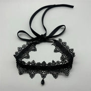 Gothic Collar Necklace Elegant Black Lace Bowkot Choker Necklace Y2K Choker Short Chain Necklace Fashion Jewelry