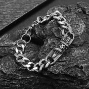 Gothic Style Silver Color Skull Chain Bracelet for Men Rock Party Jewelry Biker Bracelet Gift