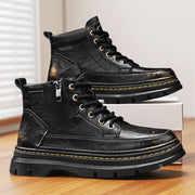 Men's High Top Boots Are Fashionable and Versatile Easy To Match with Lightweight and Non Slip British Style Men's Casual Shoes