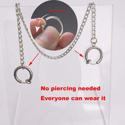 1Lot Goth Fake Lip Piercing Chain Ear Piercing Anime Cosplay Prop Jewelry Stainless Steel Ear Hoop Clip No Pierced Punk Harajuku