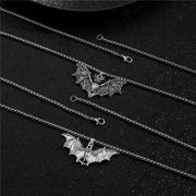 Gothic Alloy Bat Pendant Necklace Men Women Fashion Neck Jewelry Cool Girls Halloween Party Personality Necklaces Accessories