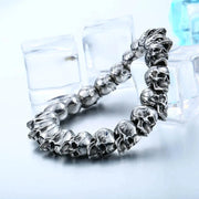 Gothic Style Silver Color Skull Chain Bracelet for Men Rock Party Jewelry Biker Bracelet Gift