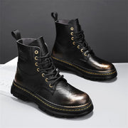 Men's Ankle Boots, Retro British High-top Men's Boots, High-quality Leather Shoes, 2025 New Style Outdoor Men's Motorcycle Boots