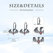 Gothic Bat Earrings 925 Sterling Silver Halloween Leverback Earrings Jewelry Halloween Christmas Gifts for Women