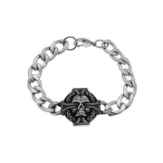 Gothic Hell Demon Ghost Head Bracelet Full Skull Bracelet Men's Motorcycle Punk Rock Halloween Jewelry Accessories