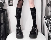 Gothic Punk Thi Heel oes Women's Spring 2025 New Sle Sweet Cool Spicy Platform Slip-On Faionable Casual Loers