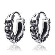 Gothic Full Skull Hoop Earrings Ghost Head Hypoallergenic Earrings Men\'s Cool Punk Rock Trend Jewelry