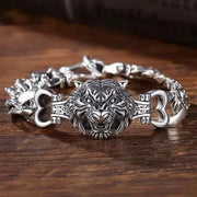 Gothic Style Silver Color Skull Chain Bracelet for Men Rock Party Jewelry Biker Bracelet Gift