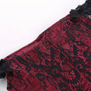 New Autumn Gothic Style Composite Lace Corset Top - Women's Spliced Design Blouse for Office, Dating & Street Wear