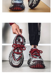 Gothic Style Trend Men Chunky Sneakers Street Fashion Men's Sports Shoes Comfortable Low Cut Casual Sneakers Male Heighten Shoes