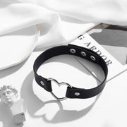 Gothic Rock Punk Short Necklace For Man Women Choker Bar Party Hip Hop Hippie Clavicle Chain Leather Dark Heart Vintage Jewelry