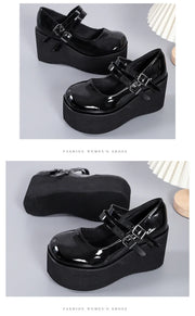 Brand New Female Lolita Cute Mary Janes Pumps Platform Wedges High Heels women's Pumps Sweet Gothic Punk Shoes Woman