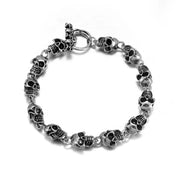 Gothic Style Silver Color Skull Chain Bracelet for Men Rock Party Jewelry Biker Bracelet Gift