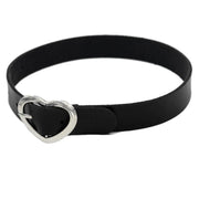Choker Collar Necklace Woman Black Punk Sexy PU Leather Heart Lock Key Spike Chocker Gothic Cosplay Accessories Party Jewelry