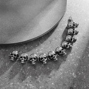 Gothic Hell Demon Ghost Head Bracelet Full Skull Bracelet Men's Motorcycle Punk Rock Halloween Jewelry Accessories