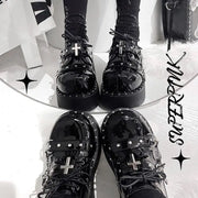 Gothic Punk Thi Heel oes Women's Spring 2025 New Sle Sweet Cool Spicy Platform Slip-On Faionable Casual Loers