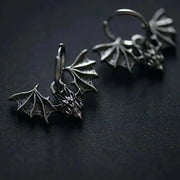 Gothic Fashion Gothic Ancient Spread The Wings Bat Hoop Earrings for Women Men Halloween Witch Hip-hop Punk Jewelry Accessories