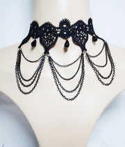 Gothic Choker Necklaces Vintage Black Lace Necklace & Pendant Women Accessories Punk Party Vampire Halloween Costumes Jewelry