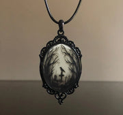 Gothic Crow Forest Charm Necklace Cross Crow Pendant Necklace Mystic Witch Jewelry Gift Accessories Rope Chain Goth Crow Choker