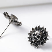 Gothic Retro Skull Flower Earrings Men and Women Fashion Personality Hip-hop Trend Creative Party Jewelry Accessories