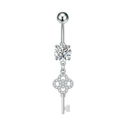 Elegant Dangled Belly Piercing Jewelry Fashion Dragonfly Owl Butterfly Shaped Curved Navel Rings Stainless Keys CZs Belly Ring