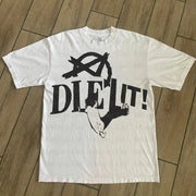 Gothic Style Printed short sleeve T shirt Oversized Summer Men's clothes hip hop O-neck streetwear Cyber y2k couple dresscode