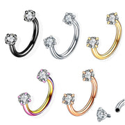 1PC Stainless Steel Crystal Hoop Ring Piercing Nose Ear belly Rings Women Men Cartilage Helix Earrings Daith Piercing Jewelry