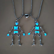 Gothic Luminous Skull Hollow Necklace for Women Fashion Halloween Skeleton Couple Pendant Necklace Party Jewellery Accessories