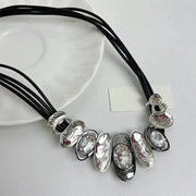 Punk Rhinestone Gothic Necklace Charm Beads Exaggerate Necklace Collarbone Chain Accessories Clavicle Chain Choker Gifts