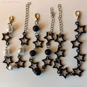 62KE Stylish Gothic Bracelet with Large Hollow Star Elegant Accent Hand Strings